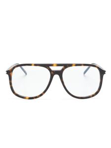 Saint Laurent Eyewear lunettes de vue en écaille à monture pilote - Marron