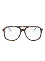 Saint Laurent Eyewear lunettes de vue en écaille à monture pilote - Marron