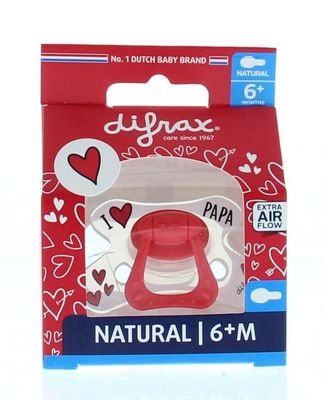 Difrax Fopspeen natural I love 6+ maanden (1 st)