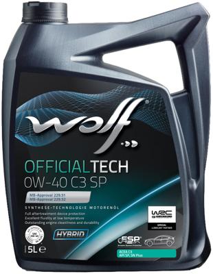 Wolf motorolie "officialtech c3 sp". motoroil 0w40 5l off.tech c3 sp