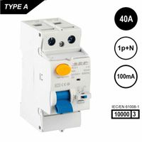 SEP RCD1 Type A aardlekschakelaar 2p 40A 100mA 10kA 36mm breed