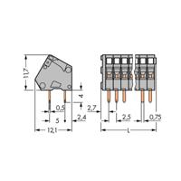 WAGO 233-110 Veerkrachtklemblok 0.50 mm² Aantal polen 10 Grijs 180 stuk(s) - thumbnail