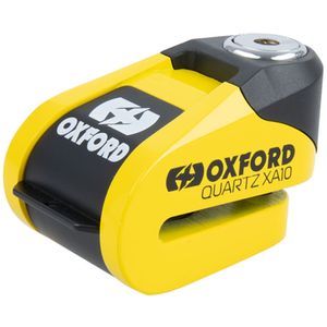 OXFORD Quartz XA10 Alarm, Schijfremslot voor de moto, Geel-Zwart