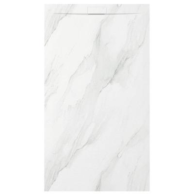 Zenon Essenza Minimal douchevloer - 140x80cm - antislip - antibacterieel - mineraalmarmer - rechthoek - Marble white (wit) 400000000000044813