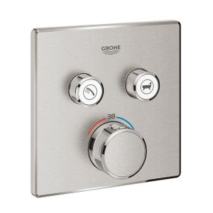 Grohe Grohtherm SmartControl Inbouwthermostaat - 3 knoppen - vierkant - supersteel 29124DC0