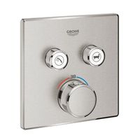 Grohe Grohtherm SmartControl Inbouwthermostaat - 3 knoppen - vierkant - supersteel 29124DC0 - thumbnail