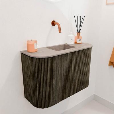 Toiletmeubel Mondiaz Joya Dlux | 63.2 cm | Meubelkleur Shadow | Faye wastafel Saba Wasbak Midden | Zonder kraangat(en)