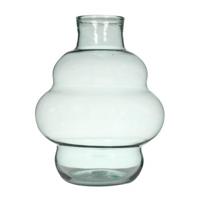 Bloemenvaas Denise - transparant - glas - D25 x H30cm - decoratie