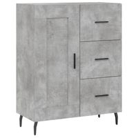 The Living Store Dressoir Betongrijs 69.5 x 34 x 90 cm - Bewerkt hout en metaal - thumbnail