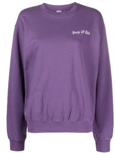 Sporty & Rich sweat en coton à logo imprimé - Violet