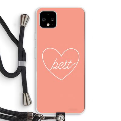 Best heart: Pixel 4 XL Transparant Hoesje met koord