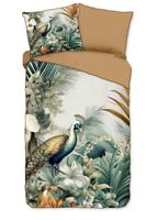 Descanso Dekbedovertrek "bladeren en vogels" - Multi - (140x200/220 cm) - Katoen Satijn