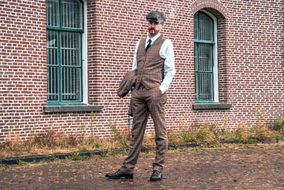 Maatpak Voor Heren | 3-delig Pak | Bruin/beige Prince Of Wales | Arthur Shelby | Peaky Blinders | Peaky Blinders
