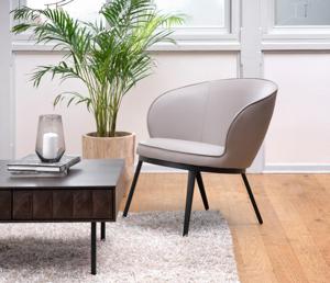 Fauteuil Gain Taupe Faux Leather - Giga Living