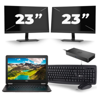 Dell Latitude E7270 - Intel Core i5-6e Generatie - 12 inch - 8GB RAM - 256GB SSD - Windows 11 + 2x 23 inch Monitor