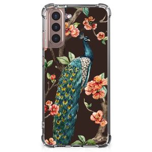 Samsung Galaxy S21 Plus Case Anti-shock Pauw met Bloemen