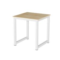 Keukentafel - bureau tafel - 75 cm x 75 cm - wit bruin - thumbnail