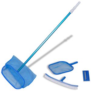 VidaXL Zwembadset - 2 netten, 1 schrobber, 1 borstel + telescopische paal