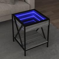 Salontafel met Infinity LED 40x40x49 cm grijs sonoma eikenkleur