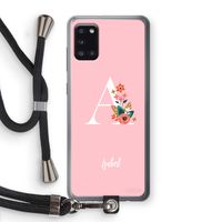 Pink Bouquet: Samsung Galaxy A31 Transparant Hoesje met koord Pink Bouquet: Samsung Galaxy A31 Transparant Hoesje met koord
