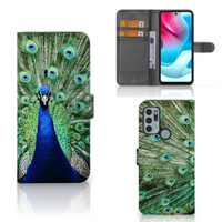 Motorola Moto G60s Telefoonhoesje met Pasjes Pauw - thumbnail