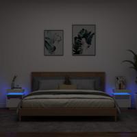 Nachtkastjes met LED-verlichting 2 st 40x39x48,5 cm wit - thumbnail