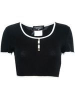 CHANEL Pre-Owned haut en maille à coupe crop (1995-1996) - Noir - thumbnail