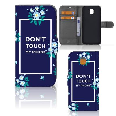 Samsung Galaxy J5 2017 Portemonnee Hoesje Flowers Blue DTMP Samsung Galaxy J5 2017 Portemonnee Hoesje Flowers Blue DTMP