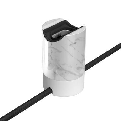 Esse14 Wand- of Plafondlamphouder | S14d Fitting met Zijaansluitingen | Wit Marmer | Creative-Cables | Lamp kopen | Fitting kopen | Creative-Cables |
