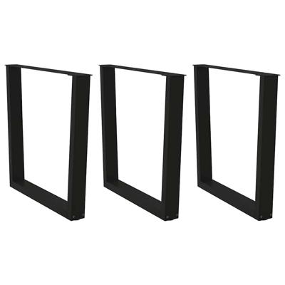 Eettafelpoten 3 st V-vormig 80x(72-73,3) cm staal zwart