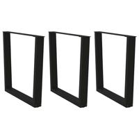 Eettafelpoten 3 st V-vormig 80x(72-73,3) cm staal zwart