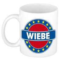 Wiebe voornaam koffiemok - beker - wit/blauw - 300 ml - Cadeau - Heren - Collega - Vaderdag