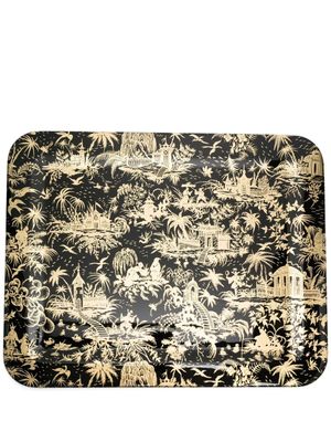 Fornasetti plateau à imprimé tropical - Noir