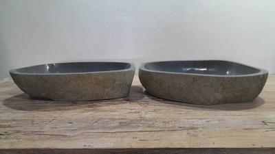 Rivierstenen waskommen set RXL250302AB, 64x42x15 cm