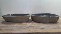Rivierstenen waskommen set RXL250302AB, 64x42x15 cm