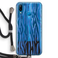 Blauwe nerven: Huawei P20 Lite Transparant Hoesje met koord
