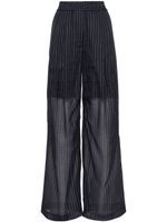 Brunello Cucinelli pantalon à fines rayures - Bleu