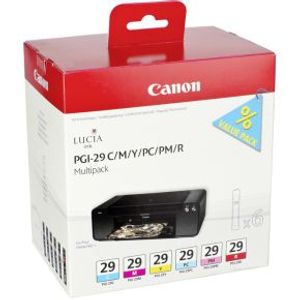 Canon PGI-29 C/M/Y/PC/PM/R inktcartridge 6 stuk(s) Origineel Cyaan, Magenta, Foto cyaan, Foto magenta, Rood, Geel