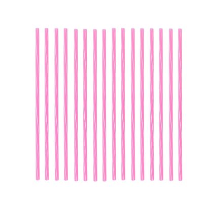 Herbruikbare rietjes - 50x - Roze/wit - Kunststof - 22 cm