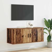 Wandgemonteerde TV-kast Oud Hout 100 x 34,5 x 40 cm