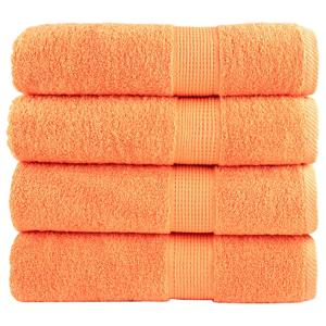 VidaXL Badhanddoeken solund 4 st 600 g/m² 70x140 cm oranje