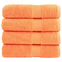 VidaXL Badhanddoeken solund 4 st 600 g/m² 70x140 cm oranje