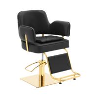 Kappersstoel met voetensteun - 47 - 63 cm - 200 kg - Zwart/Goud