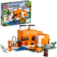 LEGO 21178 Minecraft The Fox's Refuge, Speelgoedhuis bouwen, Kinderen vanaf 8 jaar, Set met zombie minifiguren, Dieren