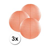 3 perzik kleurige lampionnen 25 cm - thumbnail