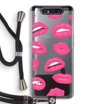 Bite my lip: Samsung Galaxy A80 Transparant Hoesje met koord