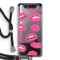 Bite my lip: Samsung Galaxy A80 Transparant Hoesje met koord