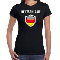 Duitsland landen supporters t-shirt - zwart - dames - fan kleding - korte mouwen
