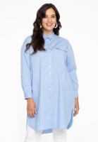 Yoek Blouse-jurk POPLIN STRETCH | Licht Blauw | Maat 58/60