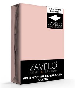 Zavelo Splittopper Hoeslaken Satijn Roze-Lits-jumeaux (160x200 cm)